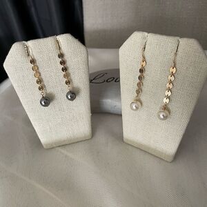 #11 Gold Over Sterling Coin Pearl Drop Earrings